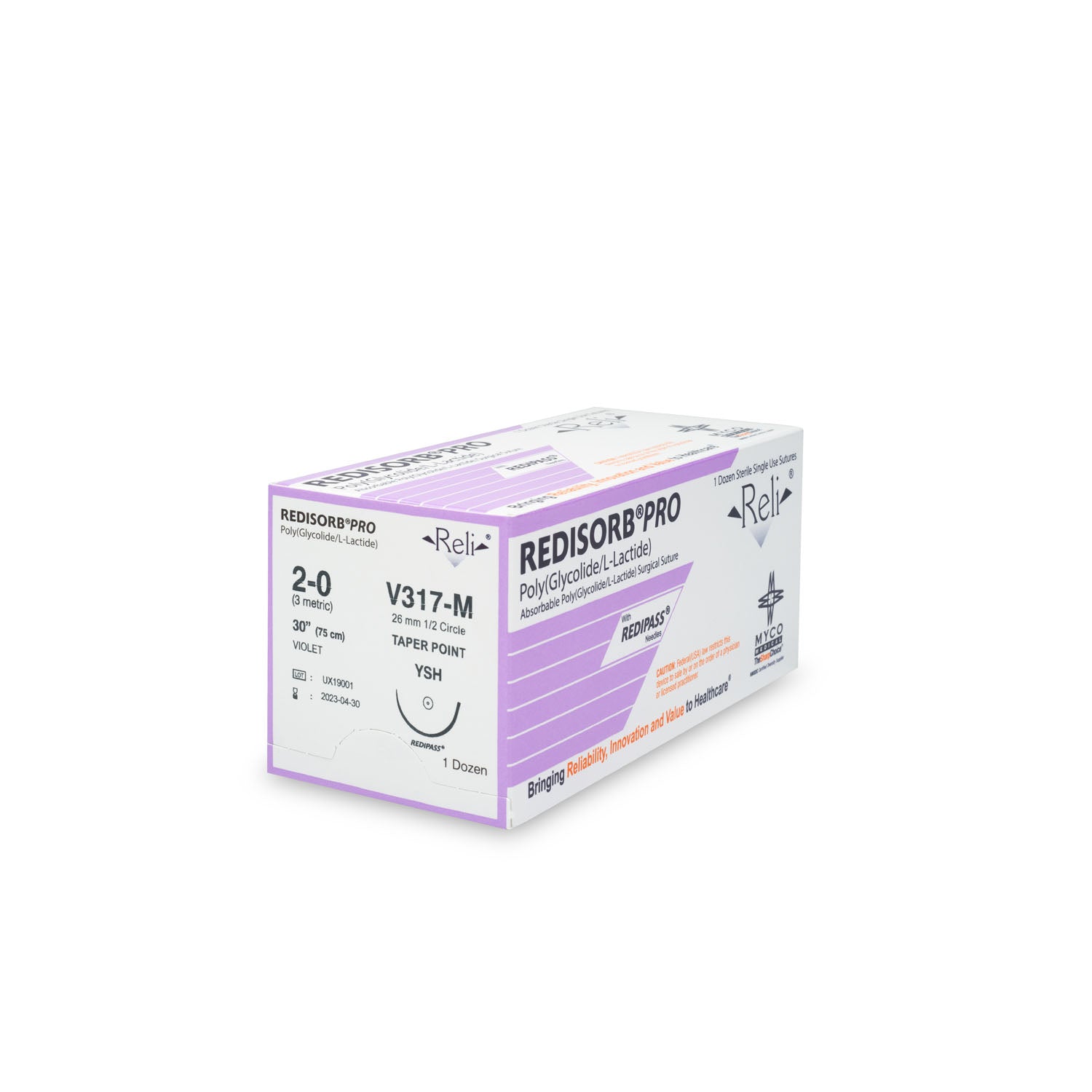 Suture, 2-0, Redisorb, Violet, Braided, 30", YSH, 12/bx (US Only)