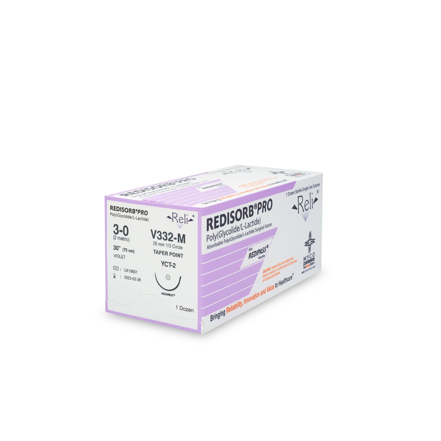 Suture, 3-0, Redisorb, Violet, Braided, 30", YCT-2, 12/bx (US Only)