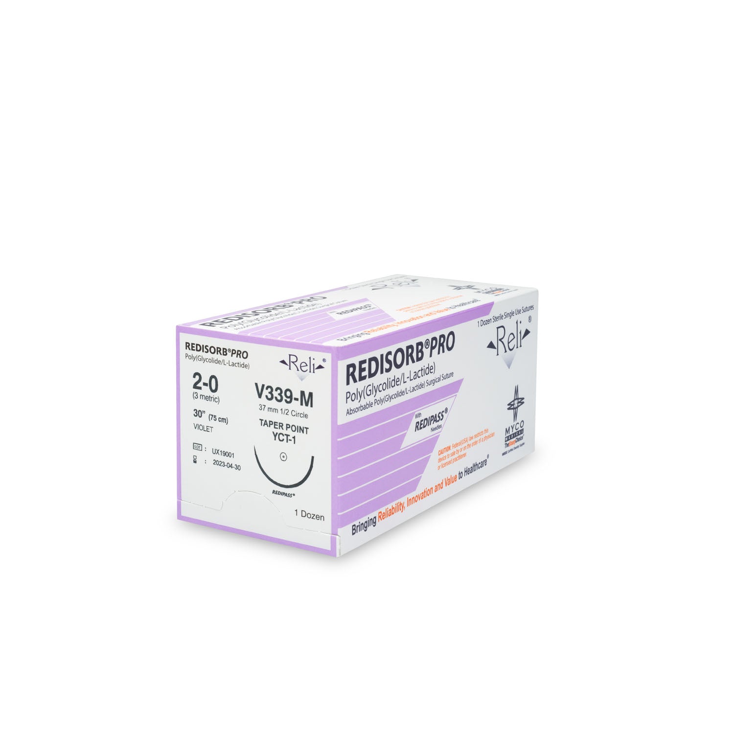 Suture, 2-0, Redisorb, Violet, Braided, 30", YCT-1, 12/bx (US Only)