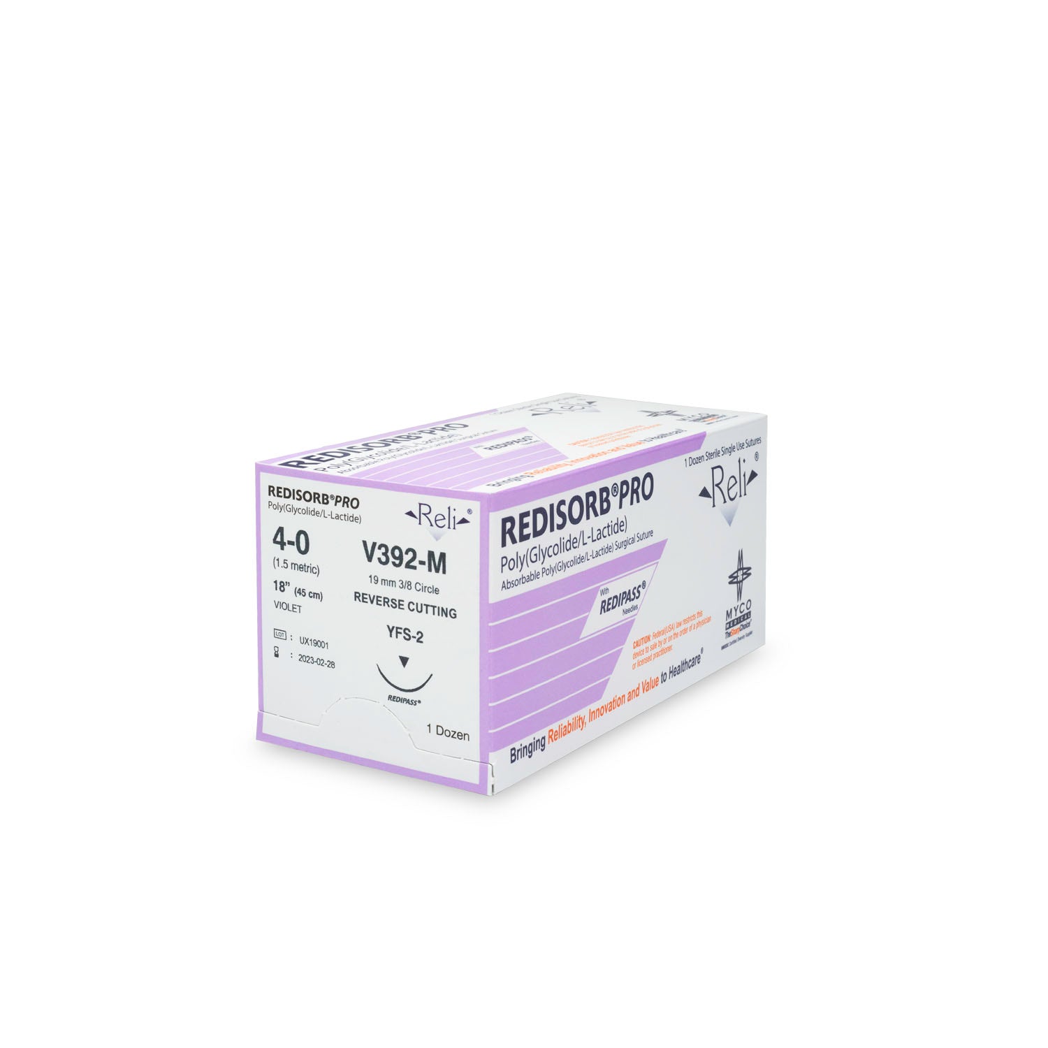 Suture, 4-0, Redisorb, Violet, Braided, 18", YFS-2, 12/bx (US Only)