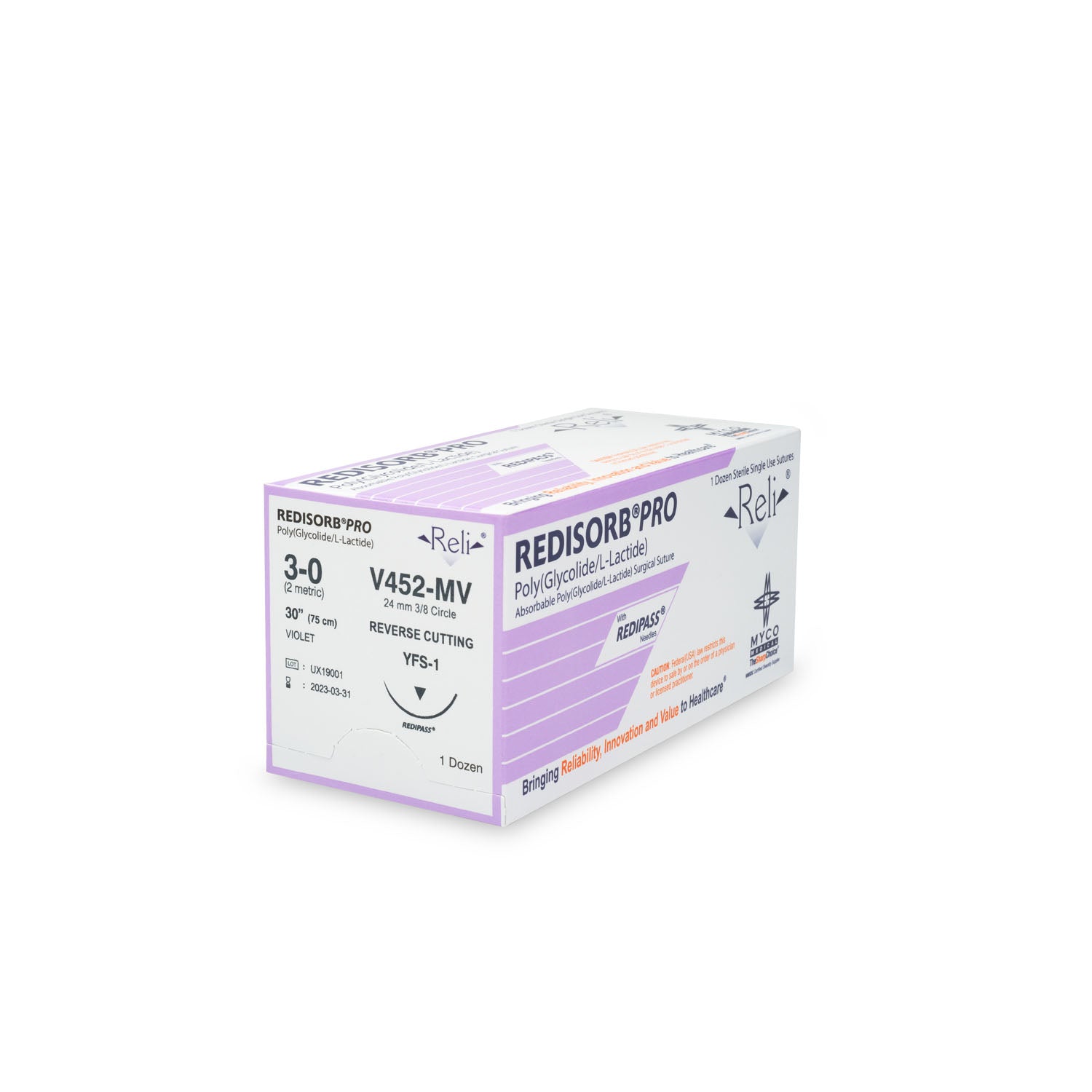 Suture, 3-0, Redisorb, Violet, Braided, 30", YFS-1, 12/bx (US Only)