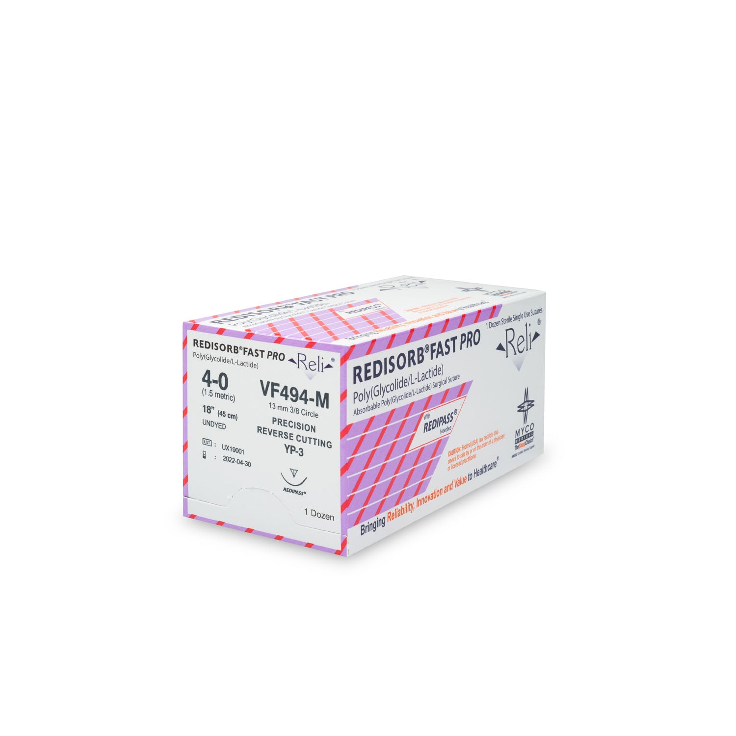 Suture, 4-0, Redisorb, Fast, Undyed, Braided, 18", YP-3, 12/bx (US Only)