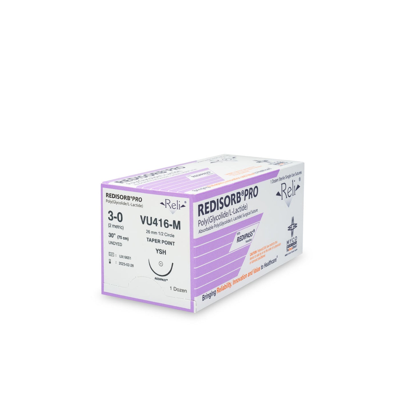 Suture, 3-0, Redisorb, Undyed, Braided, 30", YSH, 12/bx (US Only)