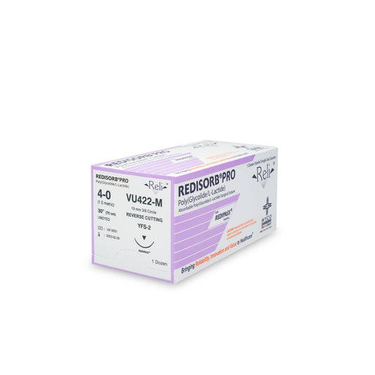 Suture, 4-0, Redisorb, Undyed, Braided, 30", YFS-2, 12/bx (US Only)