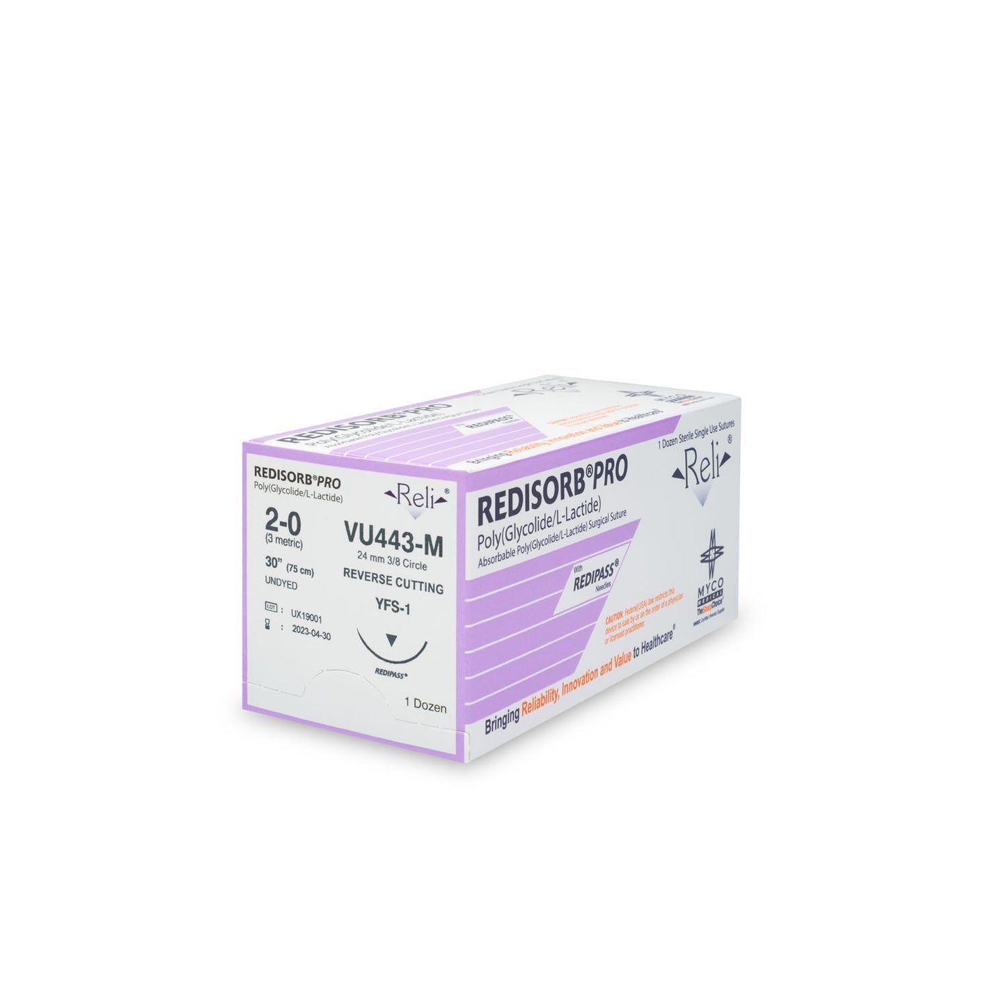 Suture, 2-0, Redisorb, Undyed, Braided, 30", YFS-1, 12/bx (US Only)