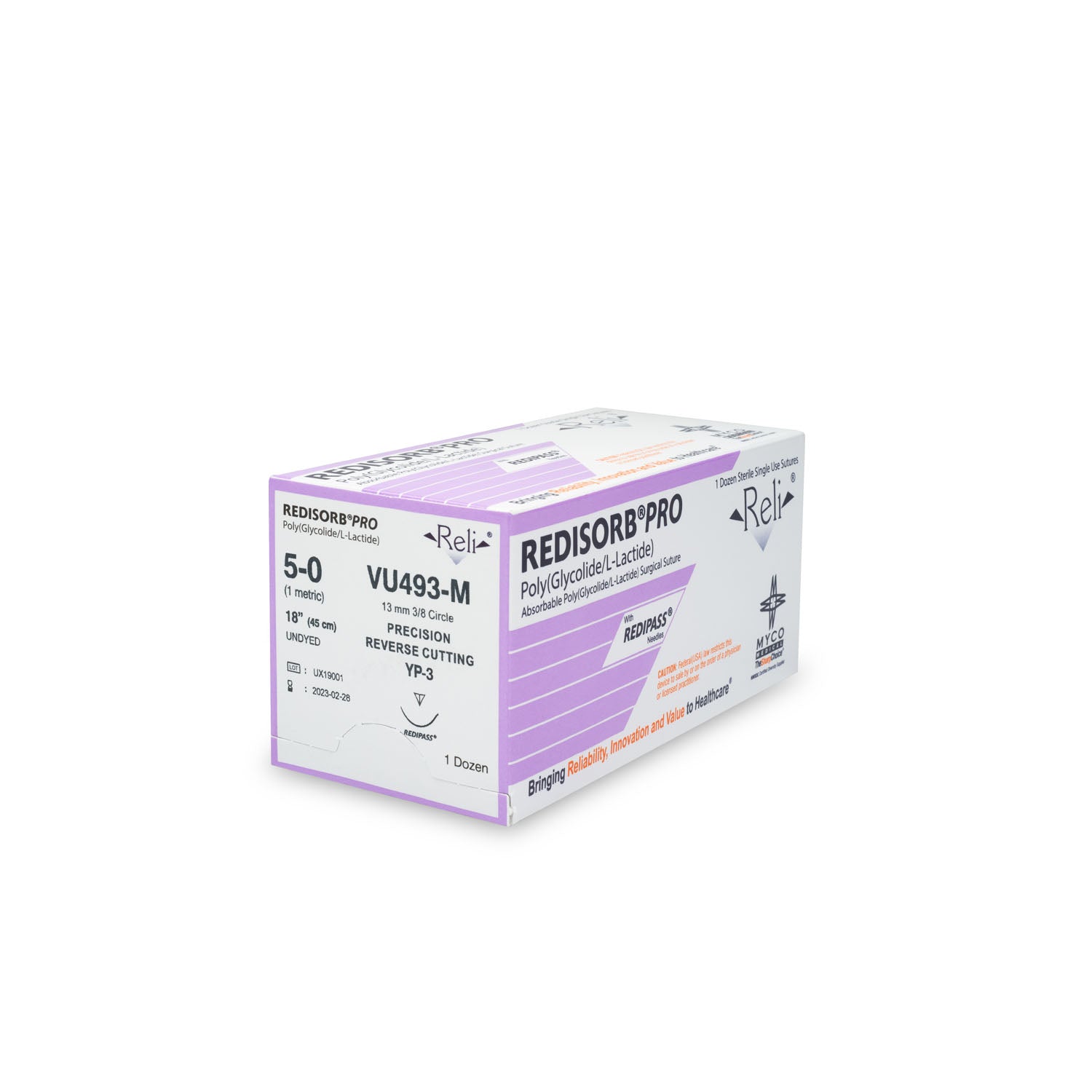 Suture, 5-0, Redisorb, Undyed, Braided, 18", YP-3, 12/bx (US Only)
