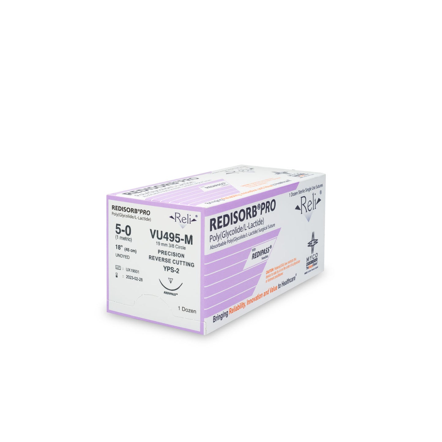 Suture, 5-0, Redisorb, Undyed, Braided, 18", YPS-2, 12/bx (US Only)