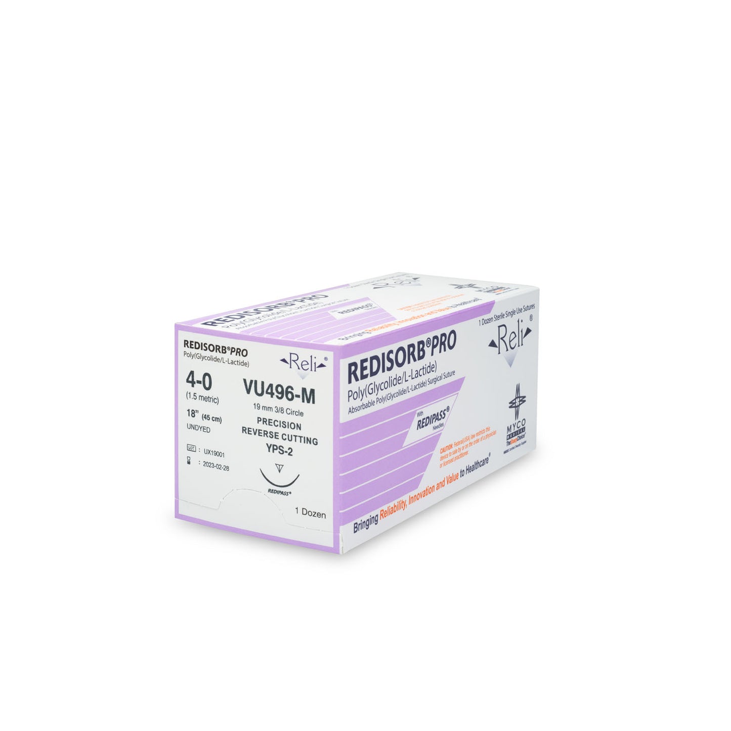 Suture, 4-0, Redisorb, Undyed, Braided, 18", YPS-2, 12/bx (US Only)