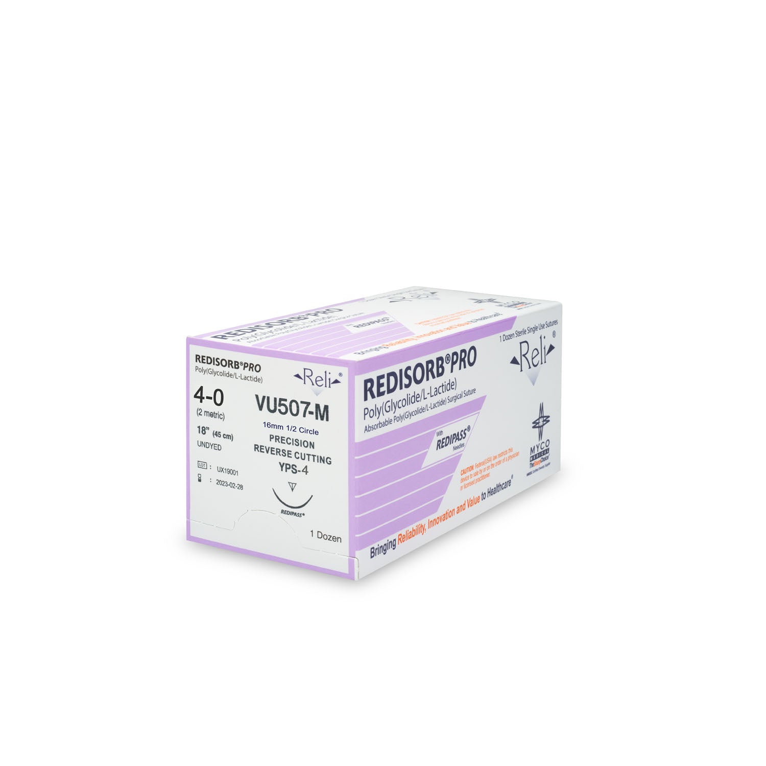 Suture, 4-0, Redisorb, Undyed, Braided, 18", YPS-4, 12/bx (US Only)
