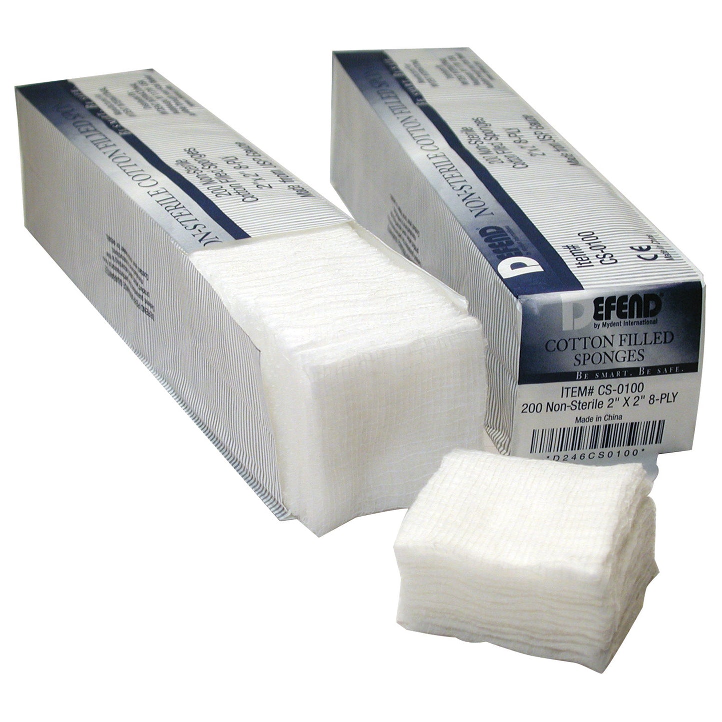 Cotton Filled Sponge, 2" x 2", 8-ply, Non-Sterile.  5000/cs