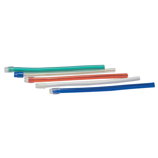 Saliva Ejectors, Assorted Colors w/ White Tip, 100/bg (10 bg/cs, 84 cs/plt)