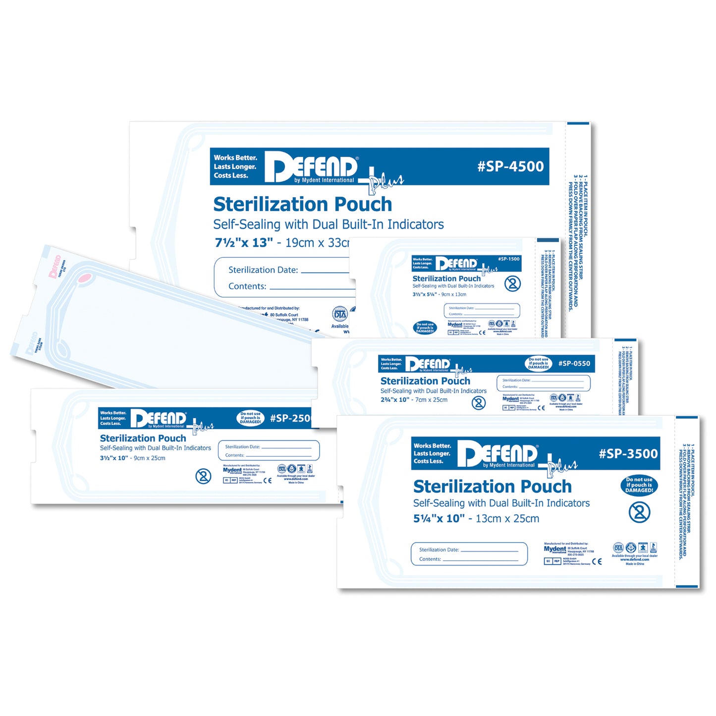 Self-Seal Sterilization Pouch, 2" x 7.75", 200/bx, 20 bx/cs