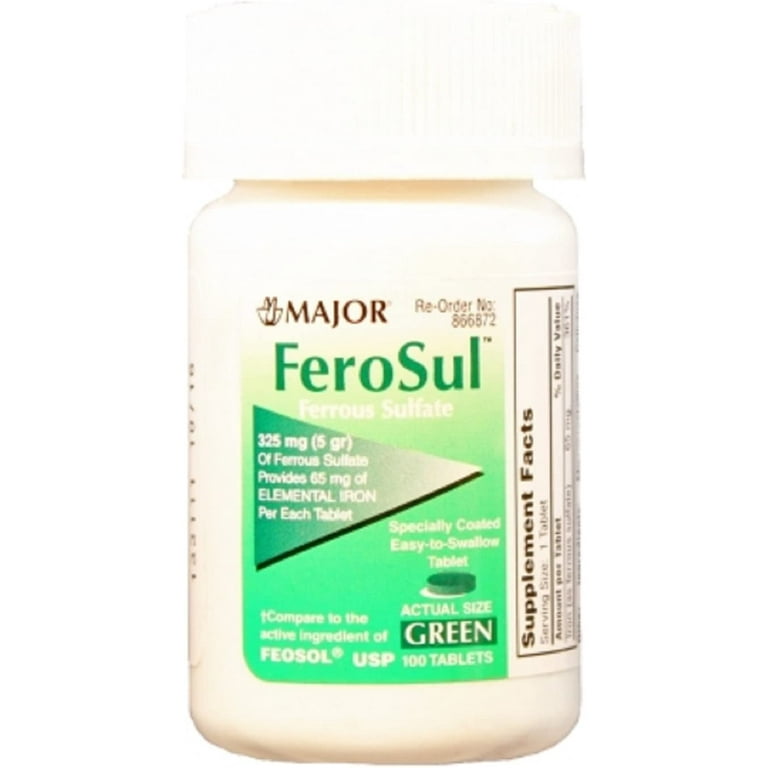 Ferosul, 5gr, Film Coated, Green Tablets, 100s, Compare to Feosol, NDC# 00904-7591-60 (US Only) 