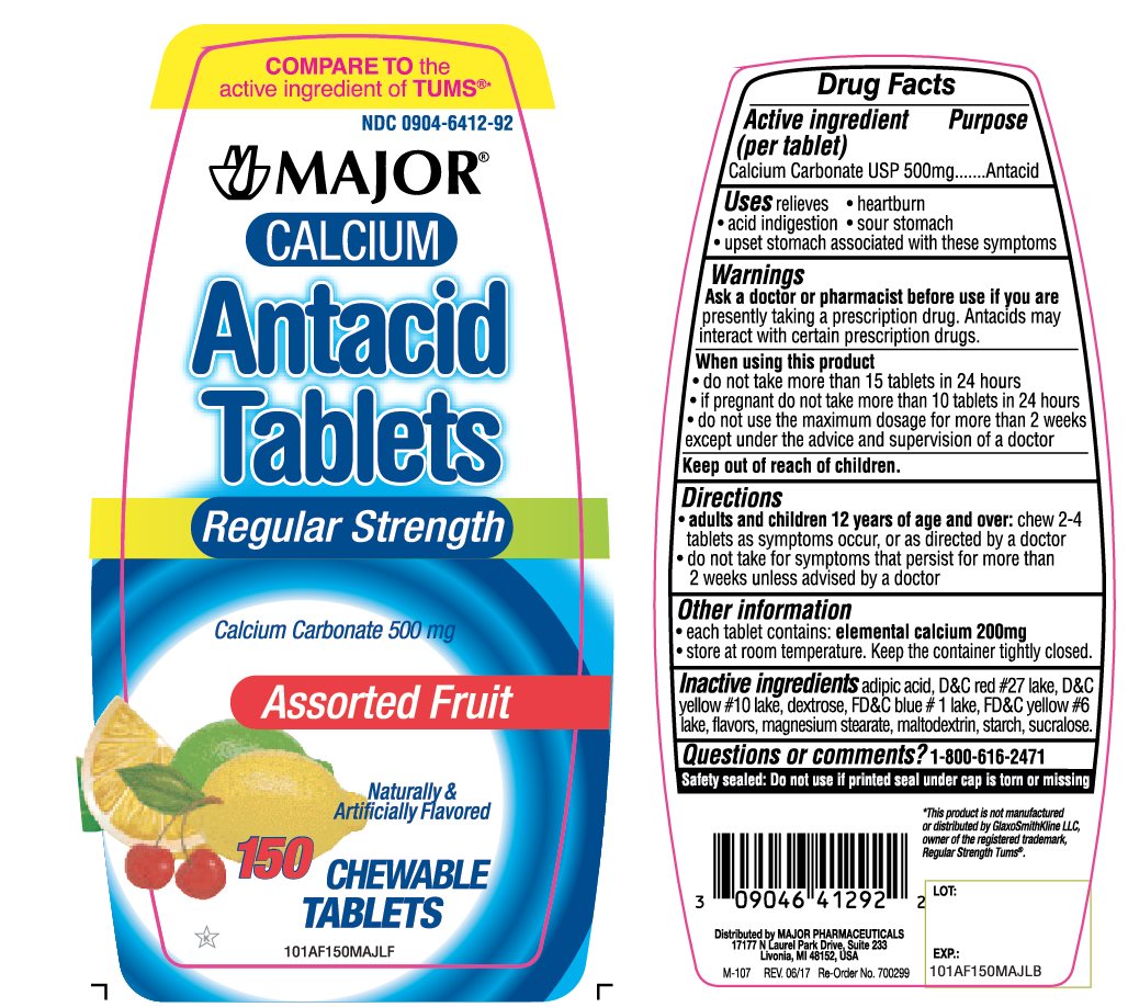 Calcium Antacid Tablets, Mixed Fruit, 150s, Compare to Tums, NDC# 00904-6412-92 (US Only) 