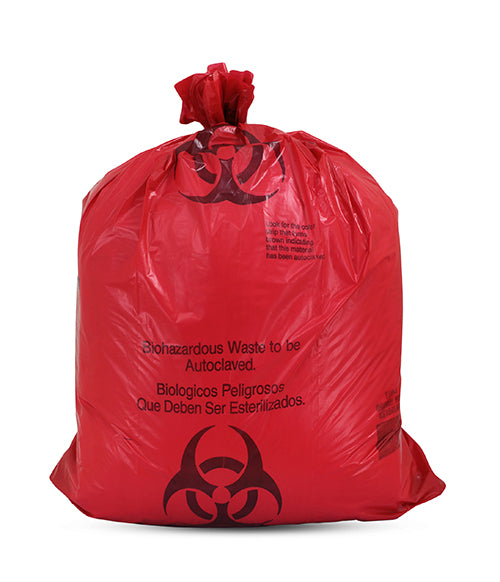 Biohazard Waste Bag, 19" x 24", Red/ Black, 2 mil, 7-10 Gal, 200 rl/cs