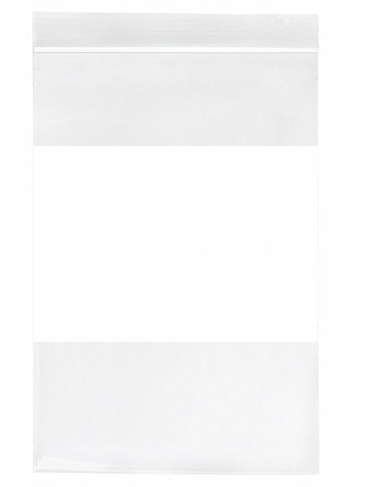 Bag, 4" x 6", Print Label White Writing Block/ No Print, 2 Mil, Clear/No Print, 100/bx, 10 bx/cs