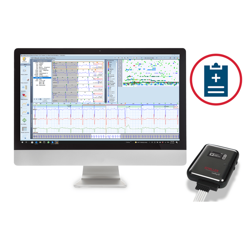 MedilogAR Office 5 Leads, Includes: Protective case withBelt Clip, Micro SD Card, Micro USB Cable, Neckbelt, 5 Leads Patient Cable (DROP SHIP ONLY) ($100 Minimum Order Requirement or customer will be charged $30 min order fee)