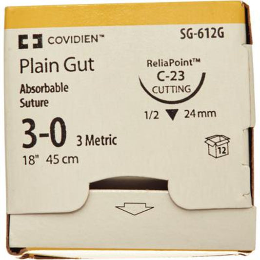 Suture, Reverse Cutting, Size 3-0, 18", Needle C-23, _ Circle, 1 dz/bx (Continental US Only)