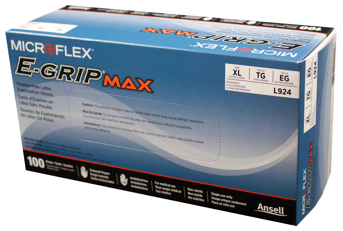 Exam Glove, Latex, X-Large (9_ - 10.0), 100/bx, 10 bx/cs (US Only)
