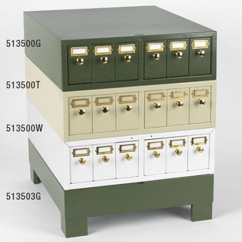 Slide Storage Cabinet, 6 Drawers, Holds 4500 Slides, Tan
