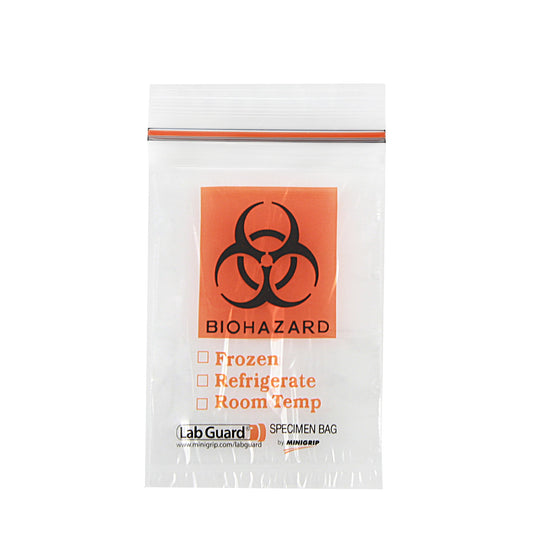 Lab Guard Single Zip Closure, Standard, No Flap, 4 x 6, 1.75 Mil, 3-Wall, 50/pk, 20 pk/cs