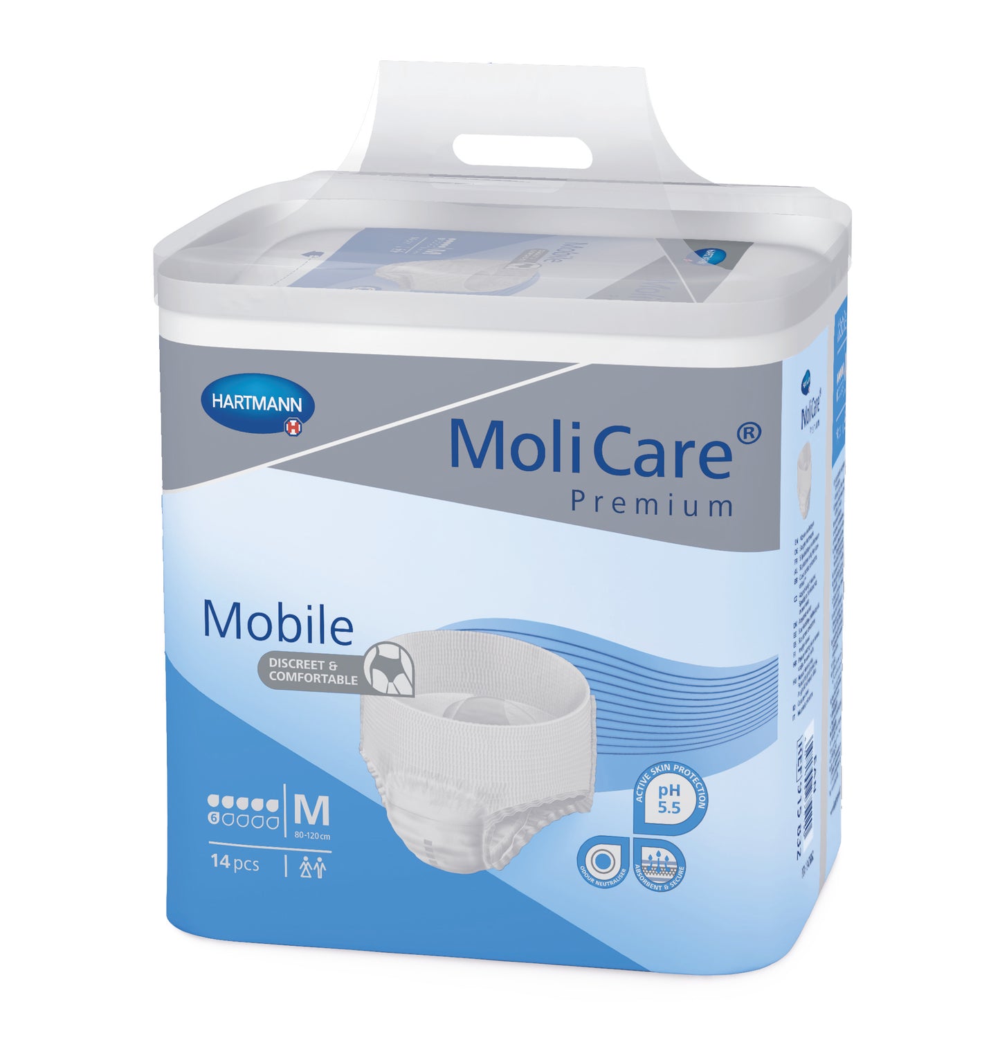 MoliCare Mobile Extra, Disposable Protective Underwear for Heavy Protection, S, 24" - 35", 14/pk, 4 pk/cs
