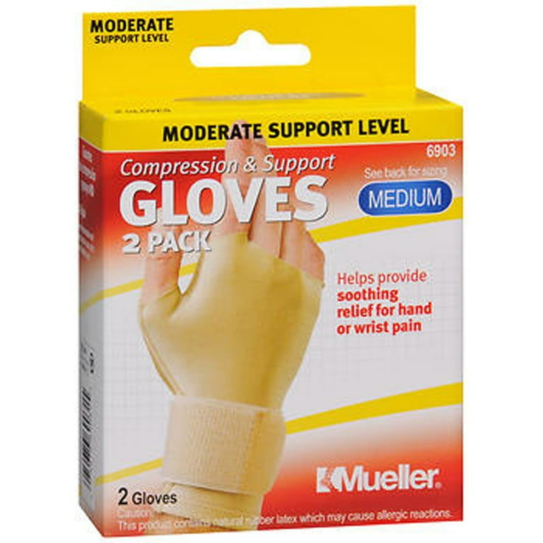 Compression Glove Beige, Medium, (1) Pair (Products are only available for sale in the U.S. Products cannot be sold on Amazon.com or any other 3rd party platform without prior approval by Mueller.)