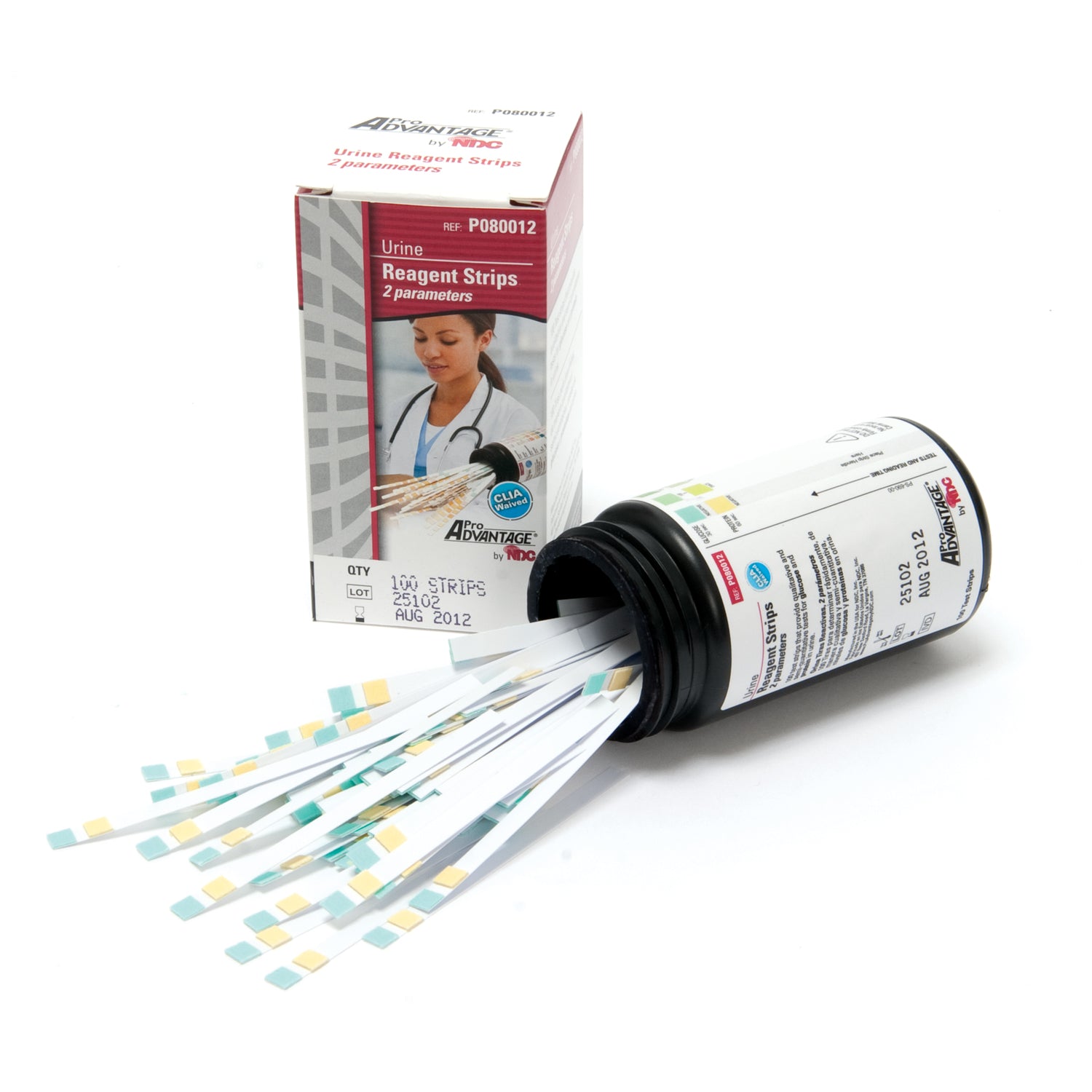 Urine Reagent Strips, 2 Parameter, Glucose, Protein, CLIA Waived, 100/btl (24btl/cs, 112 csl/plt) (Minimum Expiry Lead is 90 days) (Item is Non-Returnable) (Not Available For Sale into Canada) 