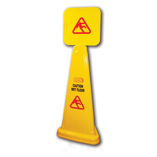 Caution Floor Sign, Large, Cone, (DROP SHIP ONLY from Golden Star, Inc. - $100 minimum order for prepaid freight outside the Continental U.S., $100 dollar minimum order inside the Continental U.S.)