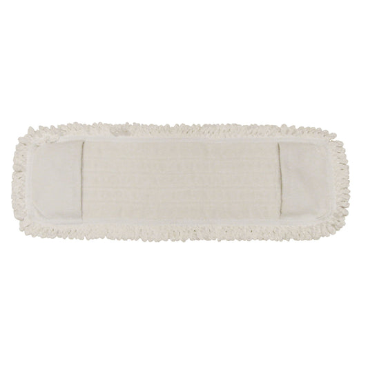 Mop Pad, Ultra Looped-End Microfiber, Pocket Style, White, 5" x 18", (DROP SHIP ONLY from Golden Star, Inc. - $100 minimum order for prepaid freight outside the Continental U.S., $100 dollar minimum order inside the Continental U.S.)