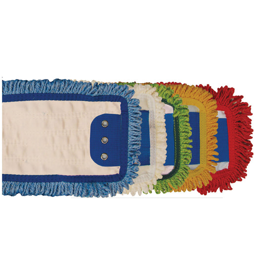 Mop Pad, Ultra Looped-End Microfiber, Tab Style, Red, 5" x 18", (DROP SHIP ONLY from Golden Star, Inc. - $100 minimum order for prepaid freight outside the Continental U.S., $100 dollar minimum order inside the Continental U.S.)