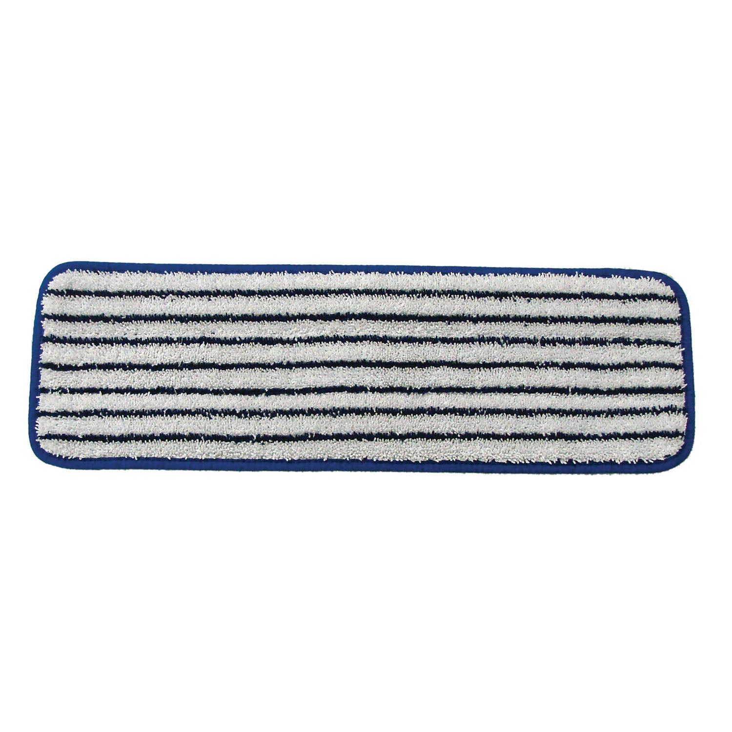 Wet Mop, Microfiber Finish Pad, Blue With White Stripe, 5" x 18", (DROP SHIP ONLY from Golden Star, Inc. - $100 minimum order for prepaid freight outside the Continental U.S., $100 dollar minimum order inside the Continental U.S.)
