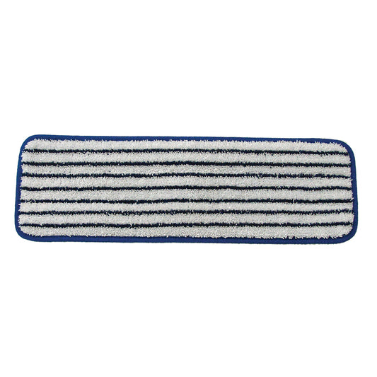 Wet Mop, Microfiber Finish Pad, Blue With White Stripe, 5" x 18", (DROP SHIP ONLY from Golden Star, Inc. - $100 minimum order for prepaid freight outside the Continental U.S., $100 dollar minimum order inside the Continental U.S.)