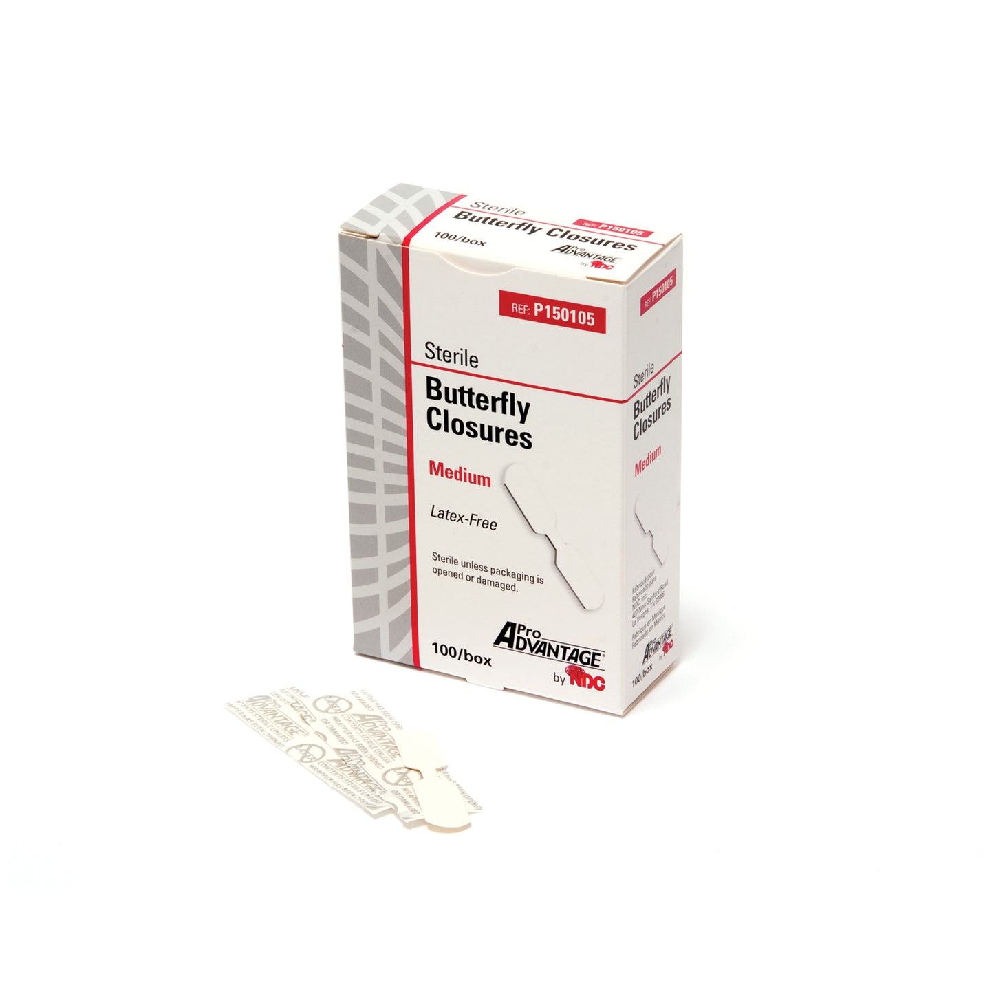Medium Butterfly Wound Closure, 100/bx, 12 bx/cs