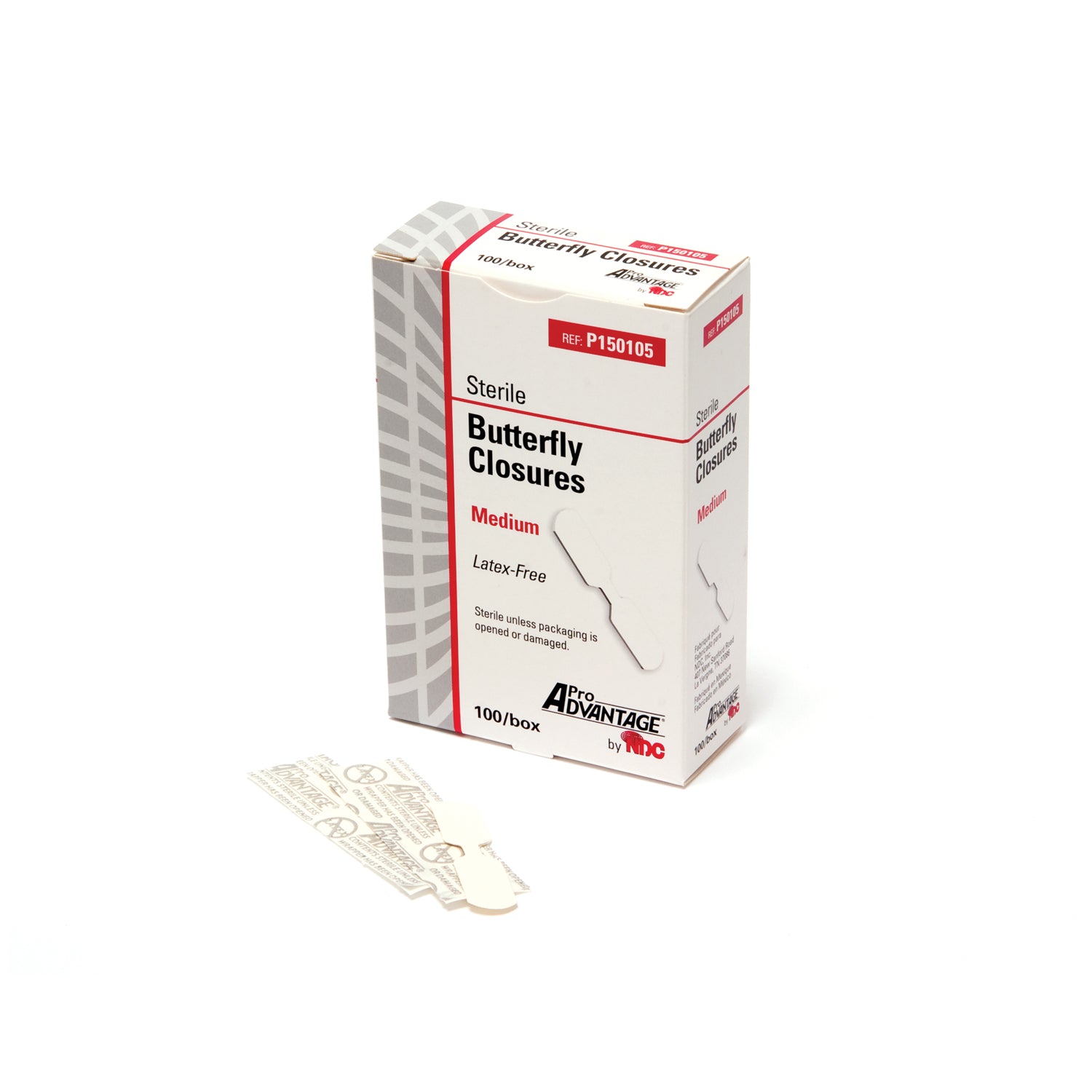 Medium Butterfly Wound Closure, 100/bx, 12 bx/cs