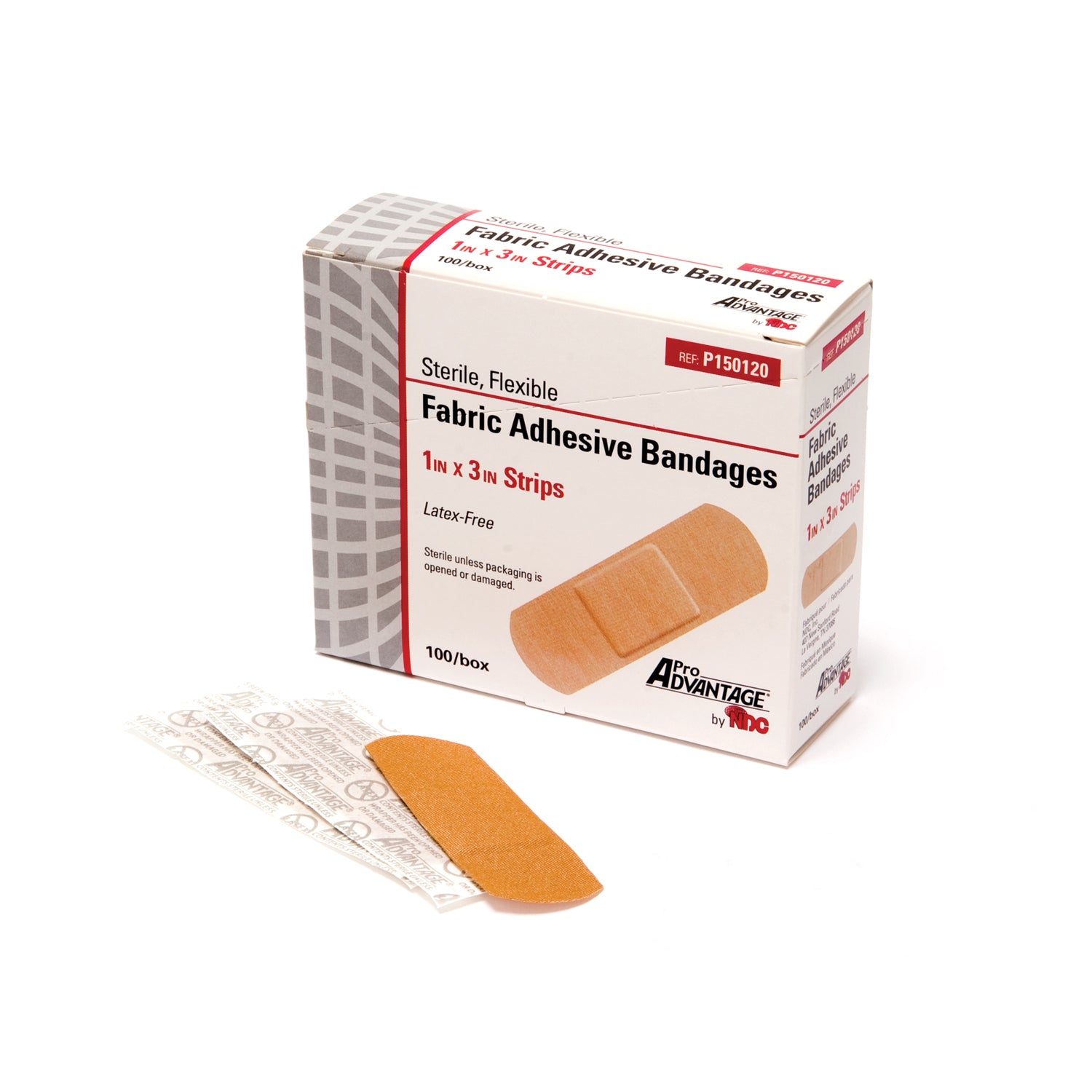 Adhesive Bandage, Strips, 1" x 3", 100/bx, 12 bx/cs (240 cs/plt)
