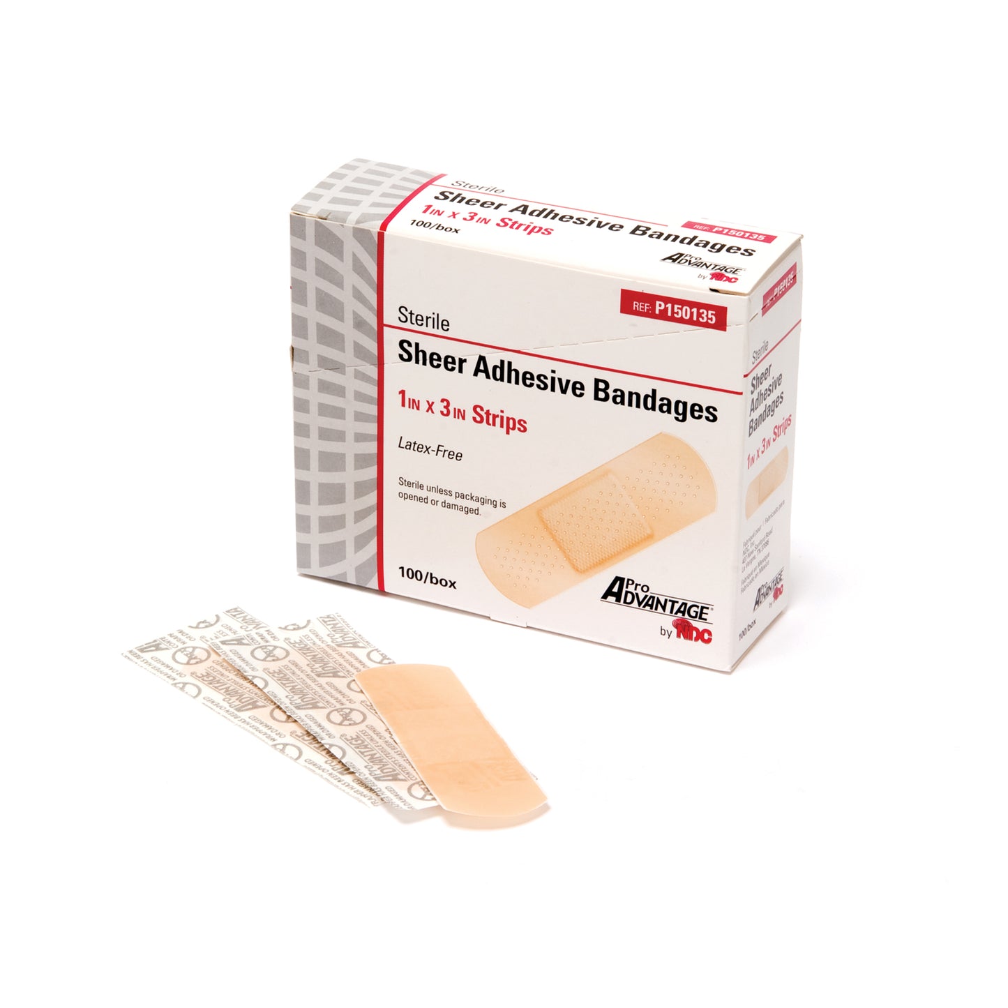 Adhesive Bandage, Strips, 1" x 3", 100/bx, 12 bx/cs (200 cs/plt)