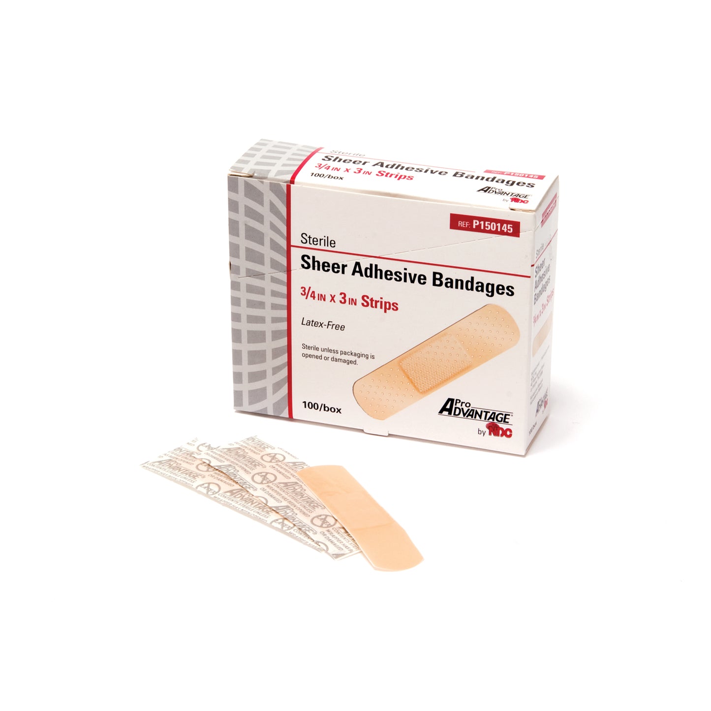 Adhesive Bandage, Strips, _" x 3", 100/bx, 12 bx/cs (200 cs/plt) 