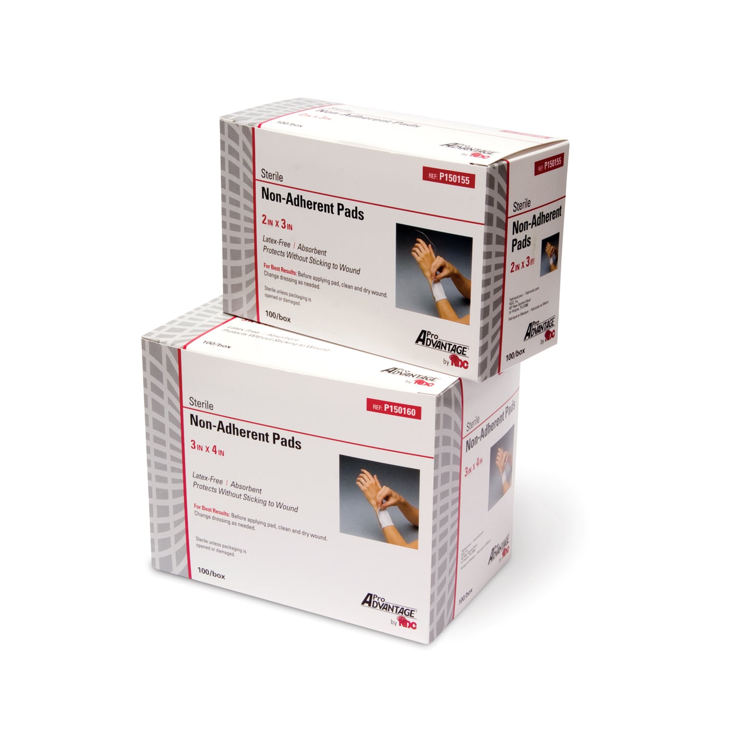 Non-Adherent Sterile Pads, 2" x 3", 100/bx, 12 bx/cs