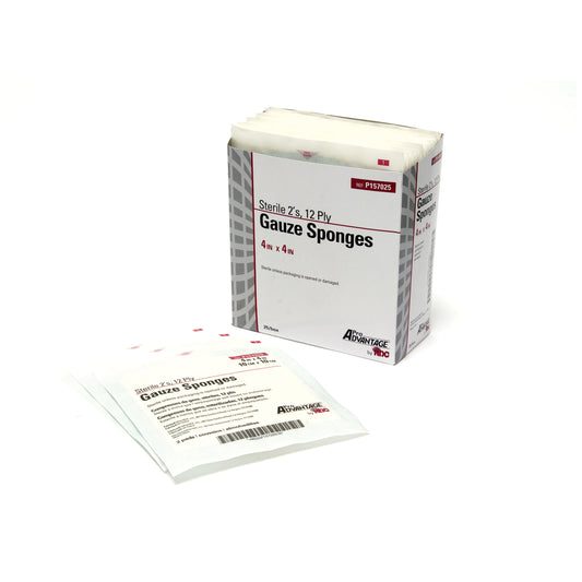 Gauze Sponge, 2s, 4" x 4", 12-Ply, Sterile, 25/tray, 24 tray/cs (50 cs/plt)