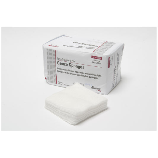 Gauze Sponge, 4" x 4", 8-Ply, Non-Sterile, 200/sleeve, 20 slv/cs (48 cs/plt)