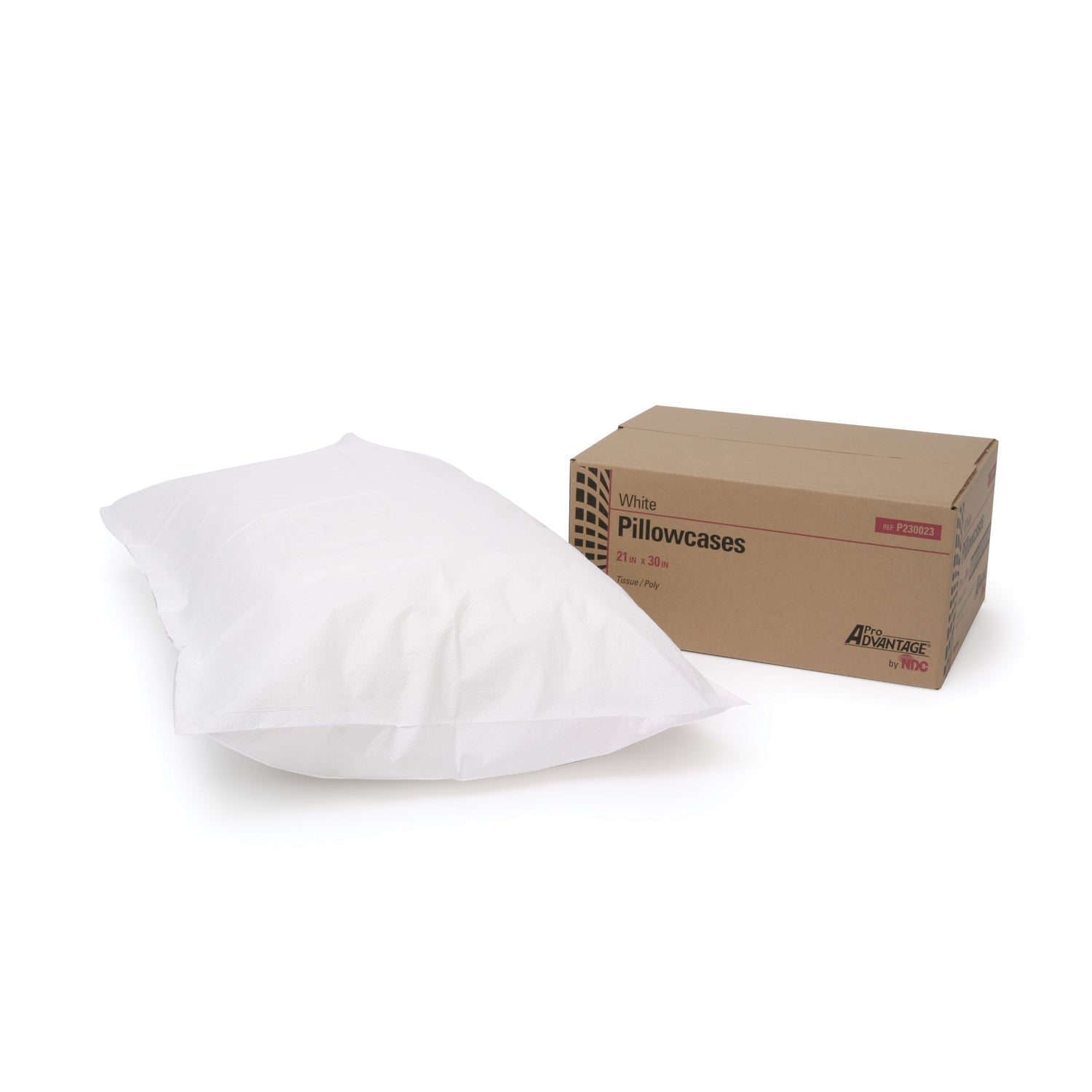 Pillowcase, Tissue/ Poly, 21" x 30", White, 100/cs