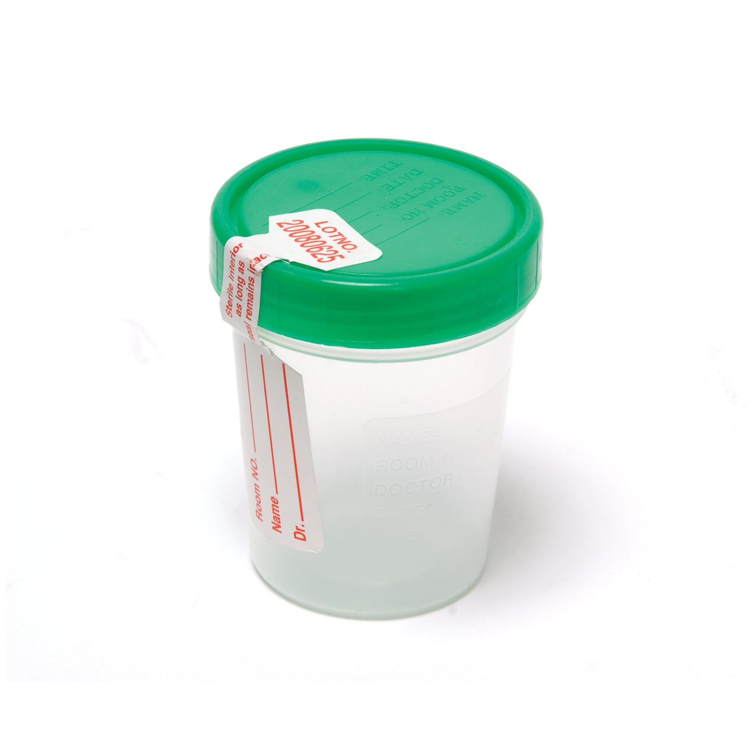 Specimen Container, Screw-On Lid & tamper evident label, 4 oz, Sterile, 100/cs (54 cs/plt)
