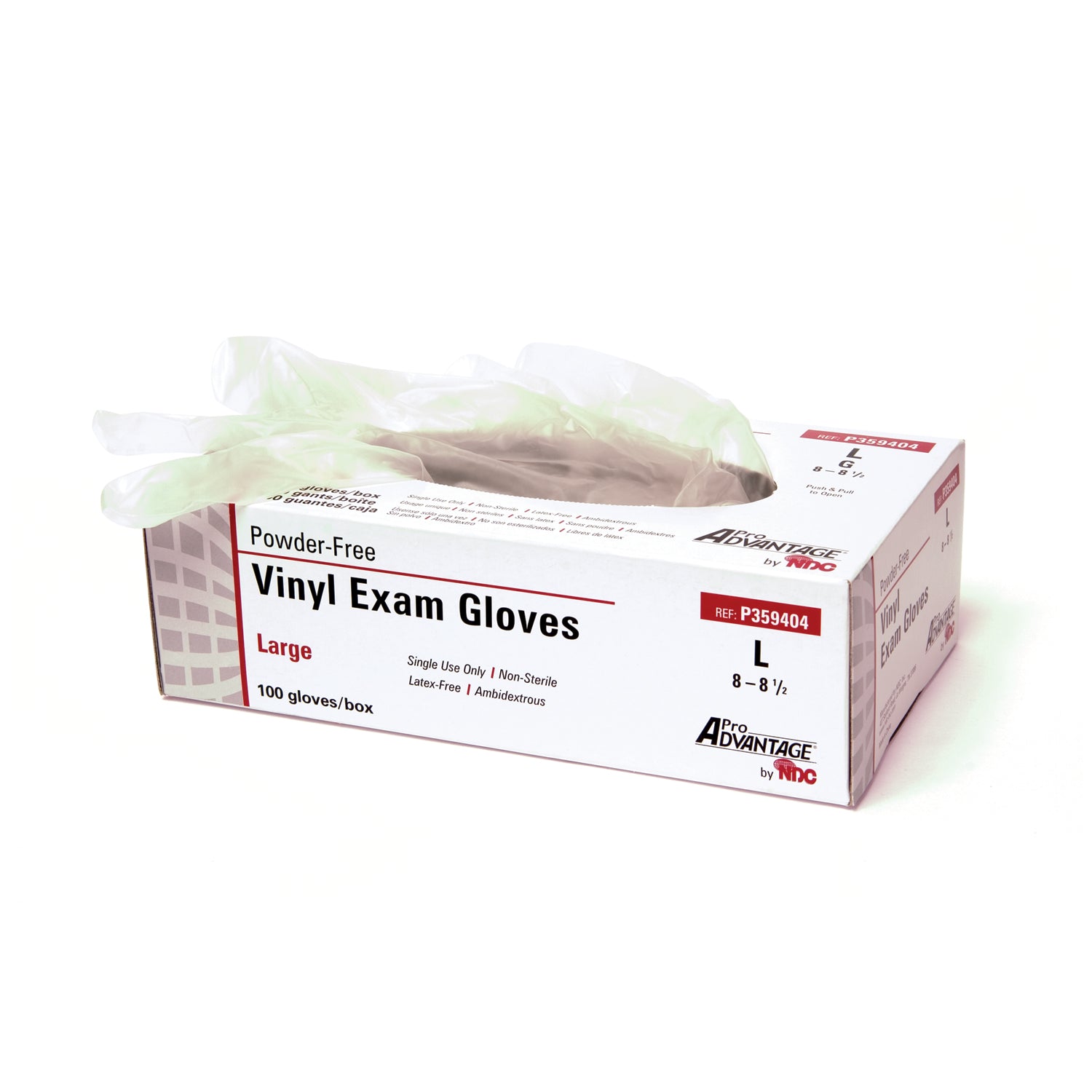 Vinyl Exam Glove, Powder Free (PF), Medium, 100/bx, 10 bx/cs (75 cs/plt) (WARNING: This product contains chemicals known to the State of California to cause cancer)