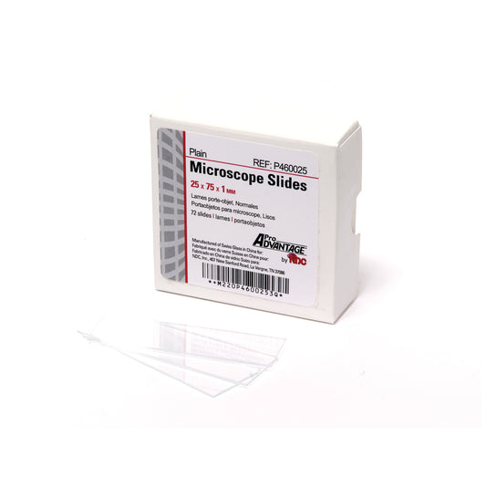 Plain Microscope Slides, 75mm x 25mm, 72/bx, 20 bx/cs (40 cs/plt)
