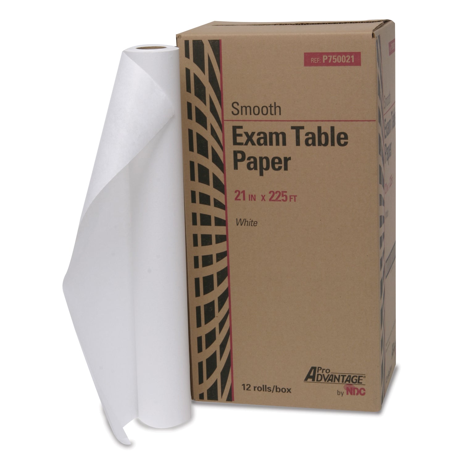 Exam Table Paper, 21" x 225 ft, White, Smooth, 12/cs (48 cs/plt) (020207)