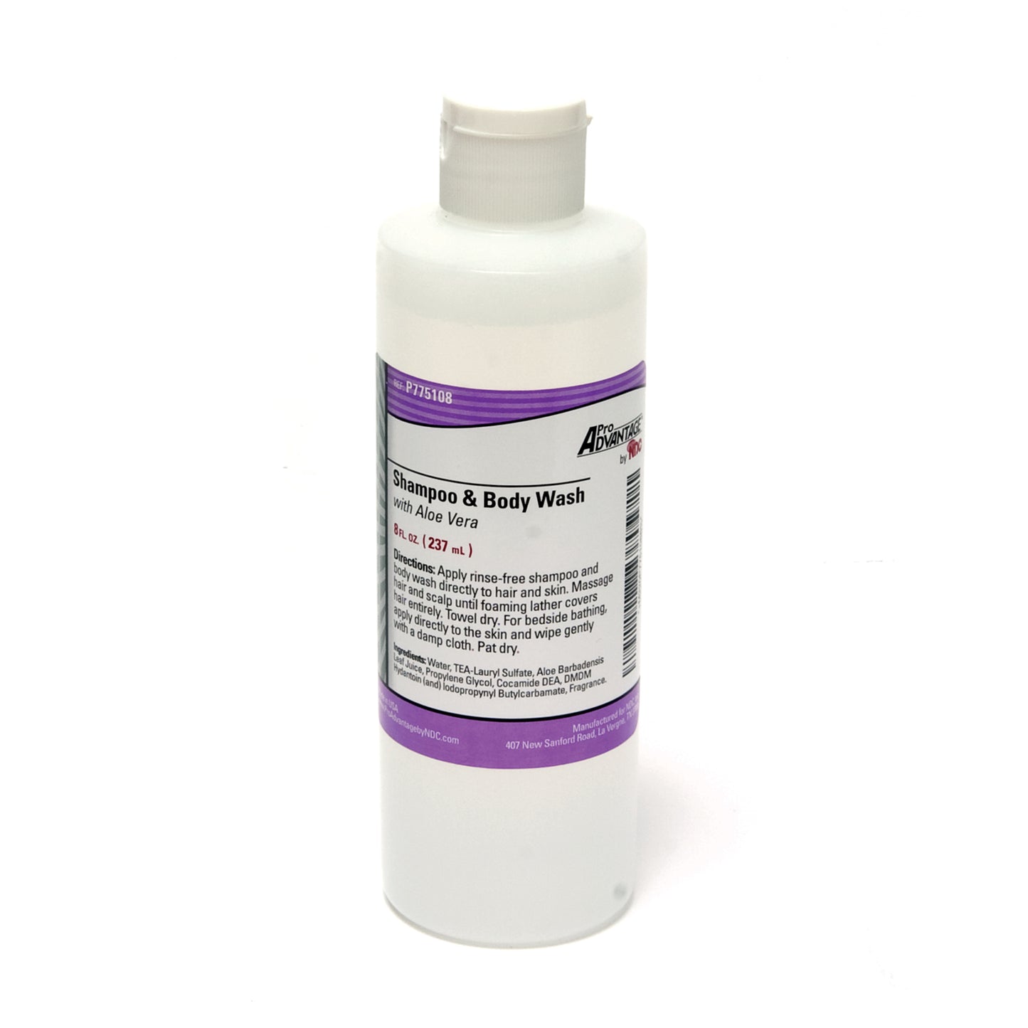 Rinse-Free Shampoo & Body Wash, 8 oz, Flip Top Cap, 24/cs
