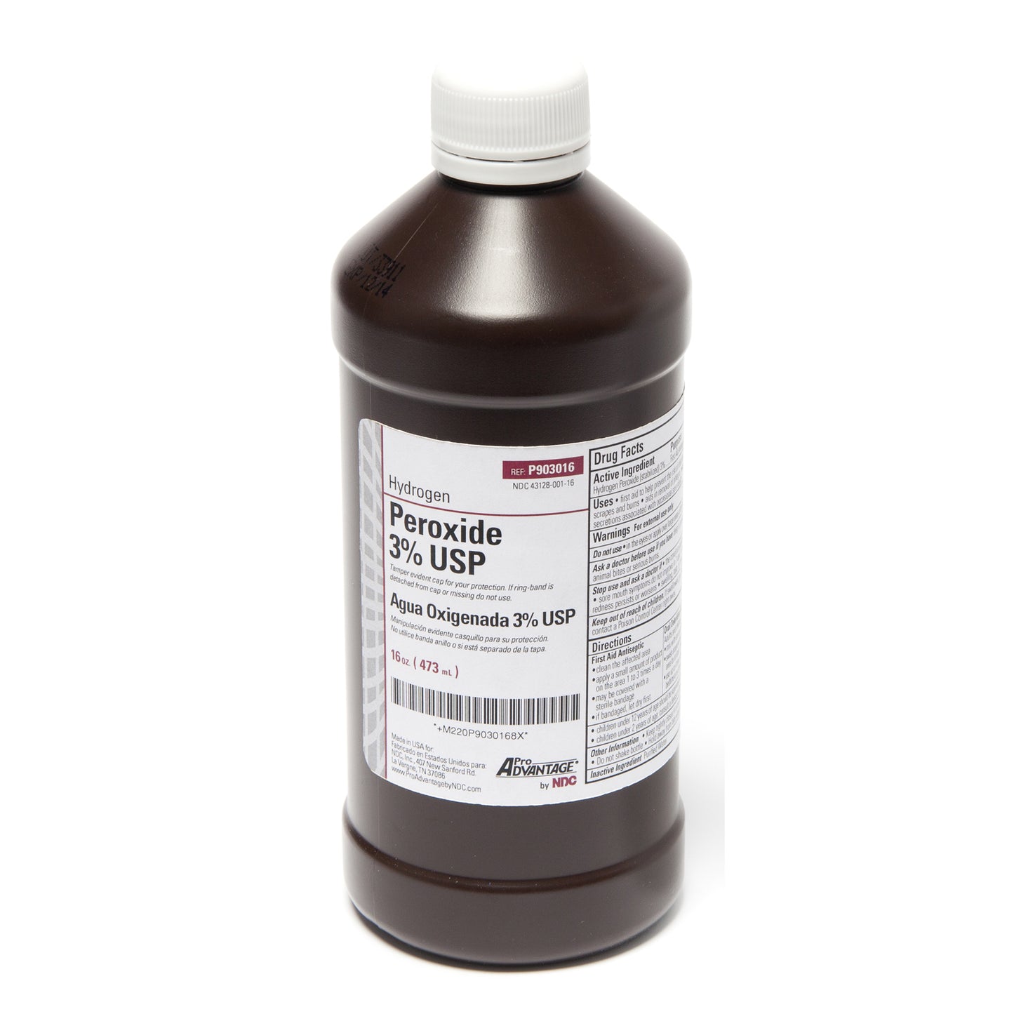 Hydrogen Peroxide 3%, 16 oz, 12/cs