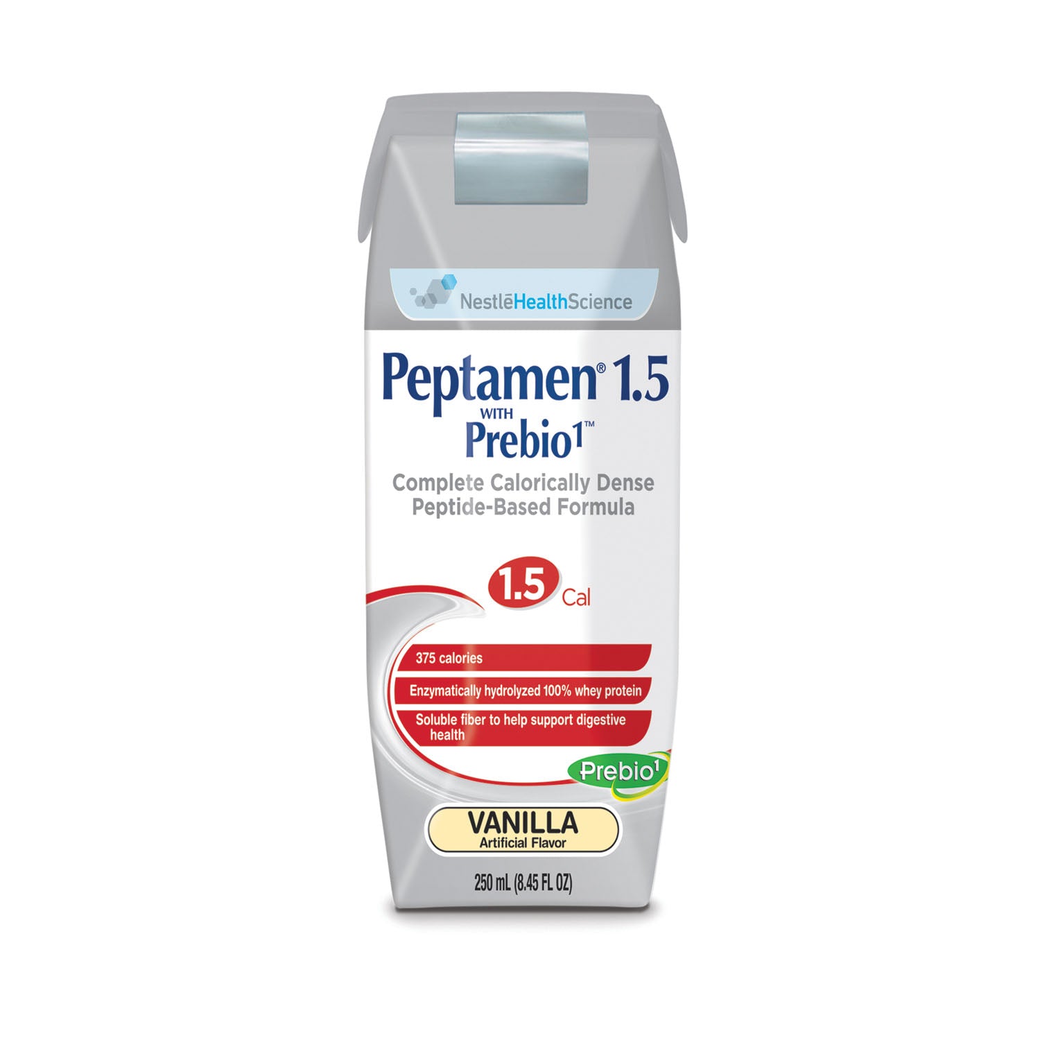 Peptamen 1.5, Prebio1, Vanilla, 250mL Can, 24/cs (144 cs/plt) (Minimum Expiry Lead is 90 days; Non-Returnable) (Continental US Only) (Nestle products cannot be sold online without Nestle's prior written permission) (Products cannot be sold on Amazon.com or any other 3rd party site)