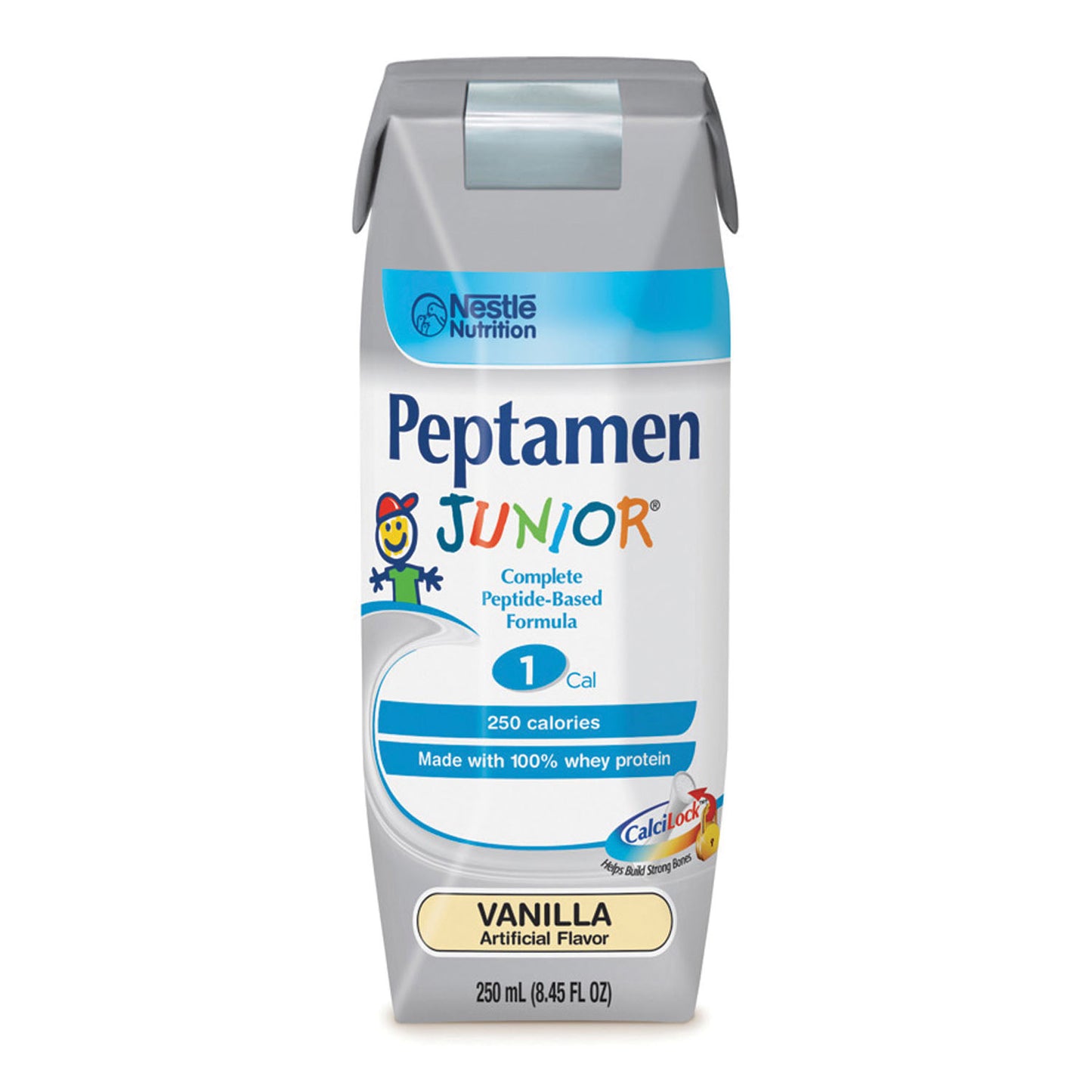 Peptamen Junior, Vanilla, 250 mL Tetra Prisma, 24/cs (144 cs/plt) (Minimum Expiry Lead is 90 days; Non-Returnable) (Continental US Only) (Nestle products cannot be sold online without Nestle's prior written permission) (Products cannot be sold on Amazon.com or any other 3rd party site)
